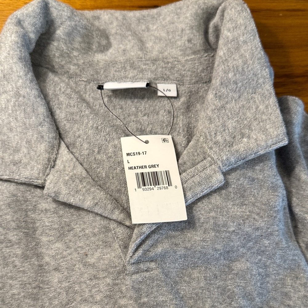 Men's Heather Grey terry cloth short sleeve polo